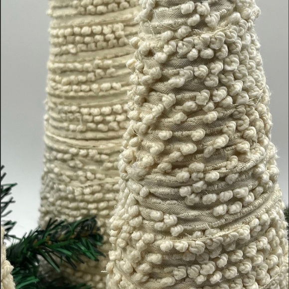 3 large hobnail vintage chenille primitive farmhouse Christmas trees handmade - Picture 5 of 10